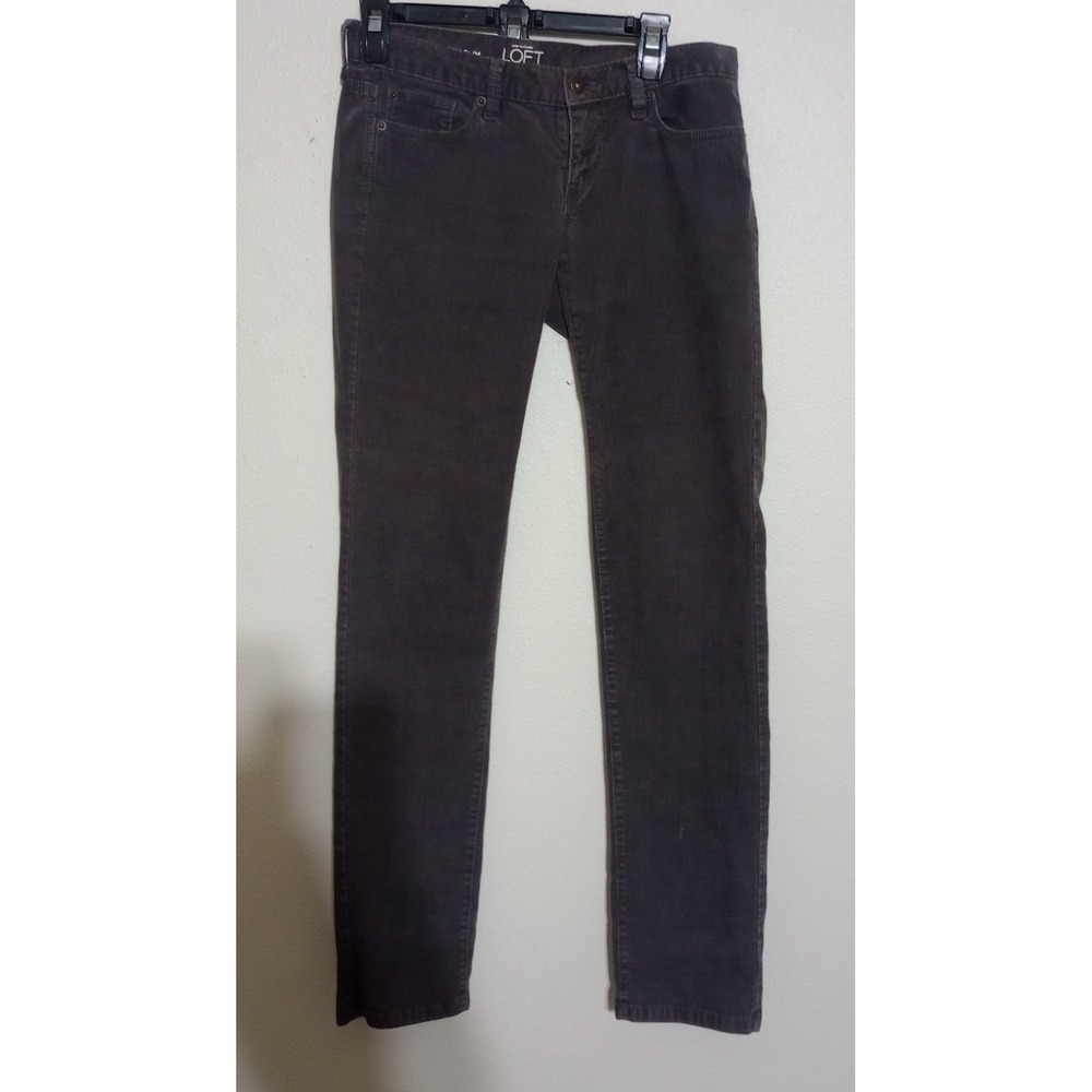 Ann Taylor LOFT Modern Slim Corduroy Pants Charcoal Grey Womens Size 4